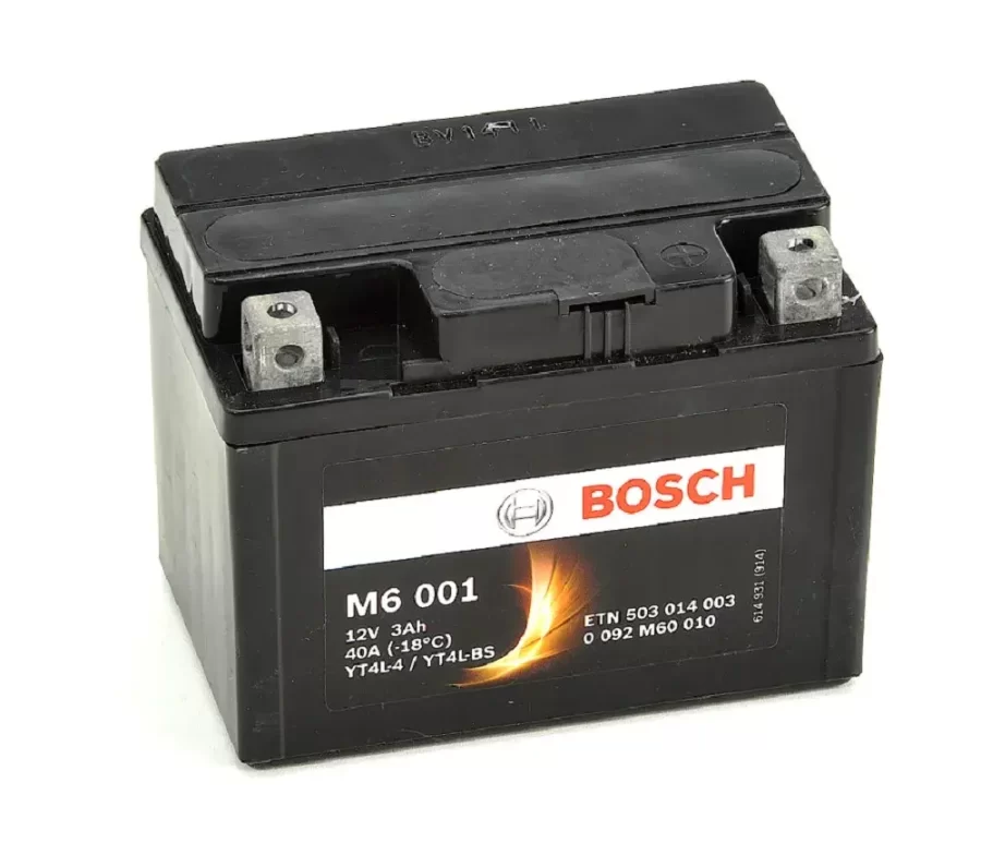 Batería de moto 3 Ah M6001 Bosch AGM