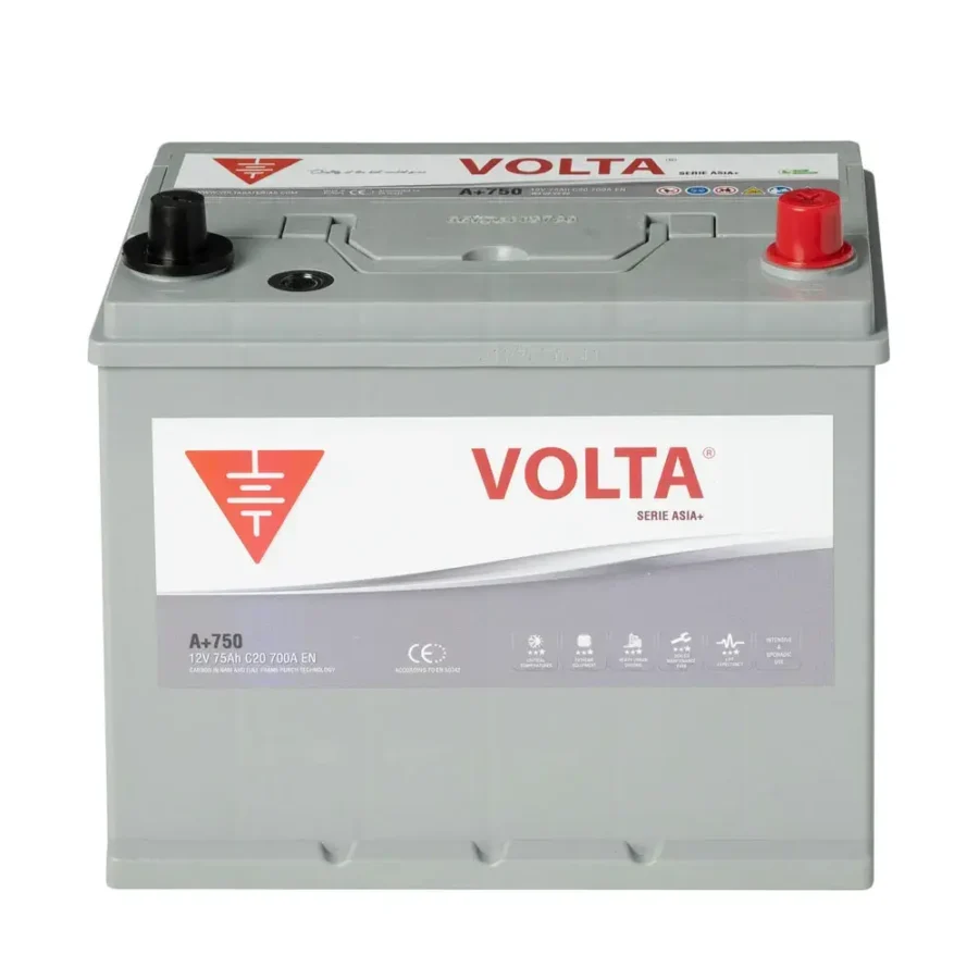 Batería de Coche 75Ah 700A EN Asia Plus Volta A+750D