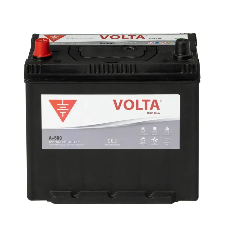 Batería de Coche 50Ah 450A EN Asia Plus +Izq Volta A+500I