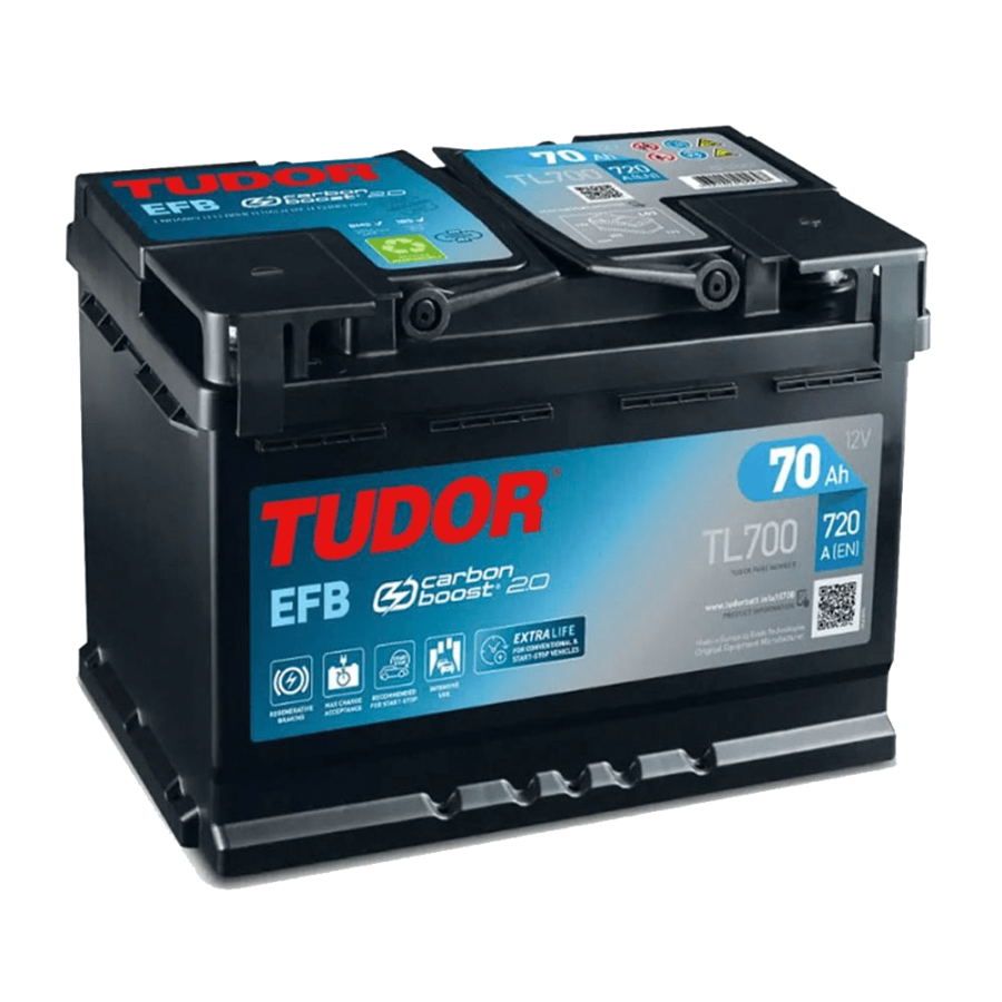 Tudor TL700 Batería para coche EFB 70Ah 720A EN 12V