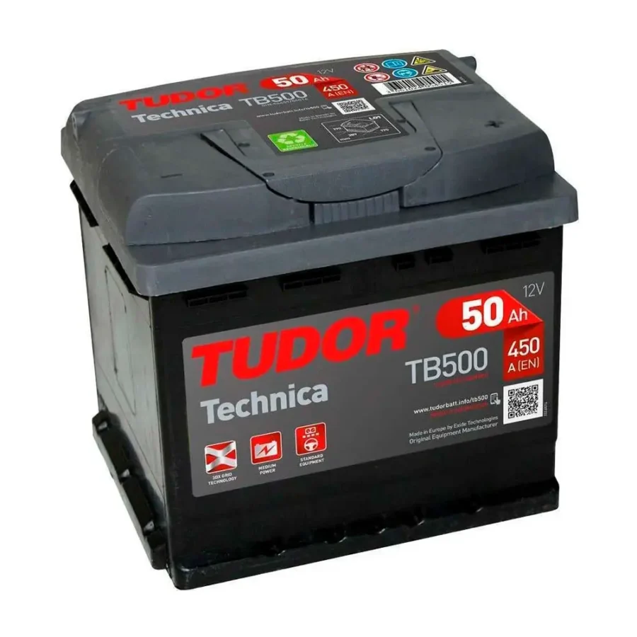 Batería de coche Tudor TB500 Technica 50Ah 450A EN 12V