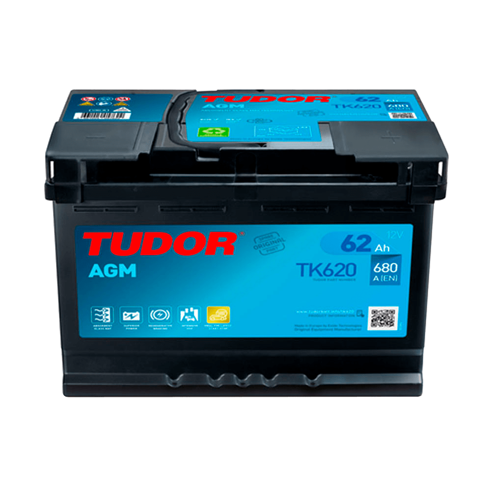 Tudor TK620 Batería de Coche AGM 62Ah 680A EN