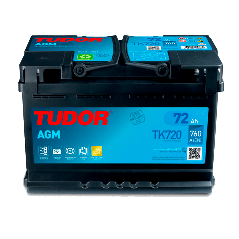 Tudor TK720 Batería de Coche AGM 72Ah 760A EN